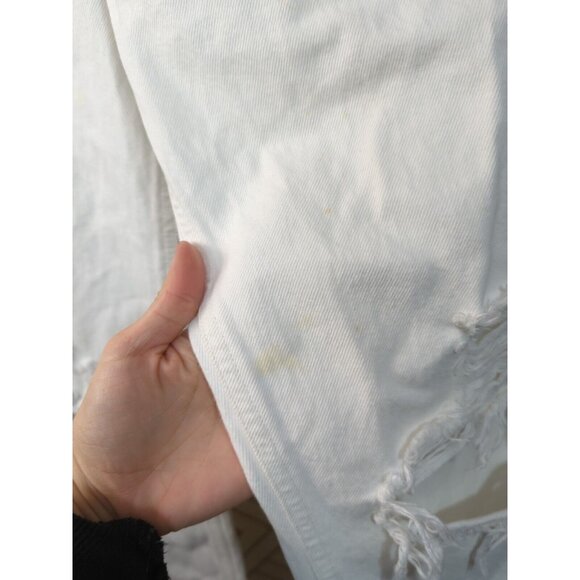 AGOLDE Women's 90s Mid Rise Loose Fit in White Out Distressed Jeans Size 25 - Picture 8 of 10